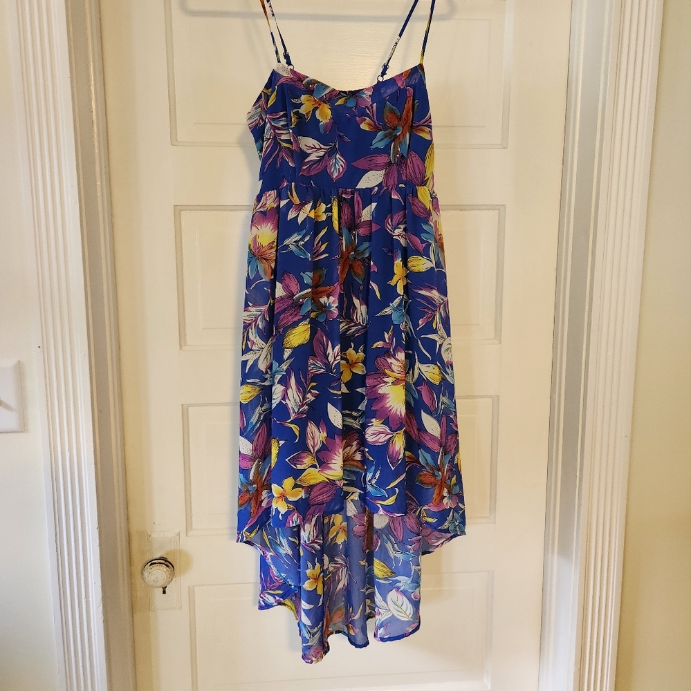 Boutique high-low floral dress, size large